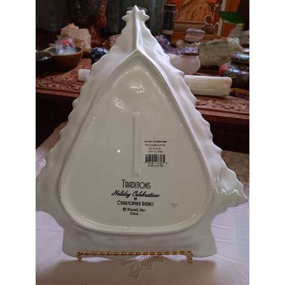 Christopher Radko Holiday Traditions Celebration Christmas Tree Cookie Platter - Picture 2 of 2